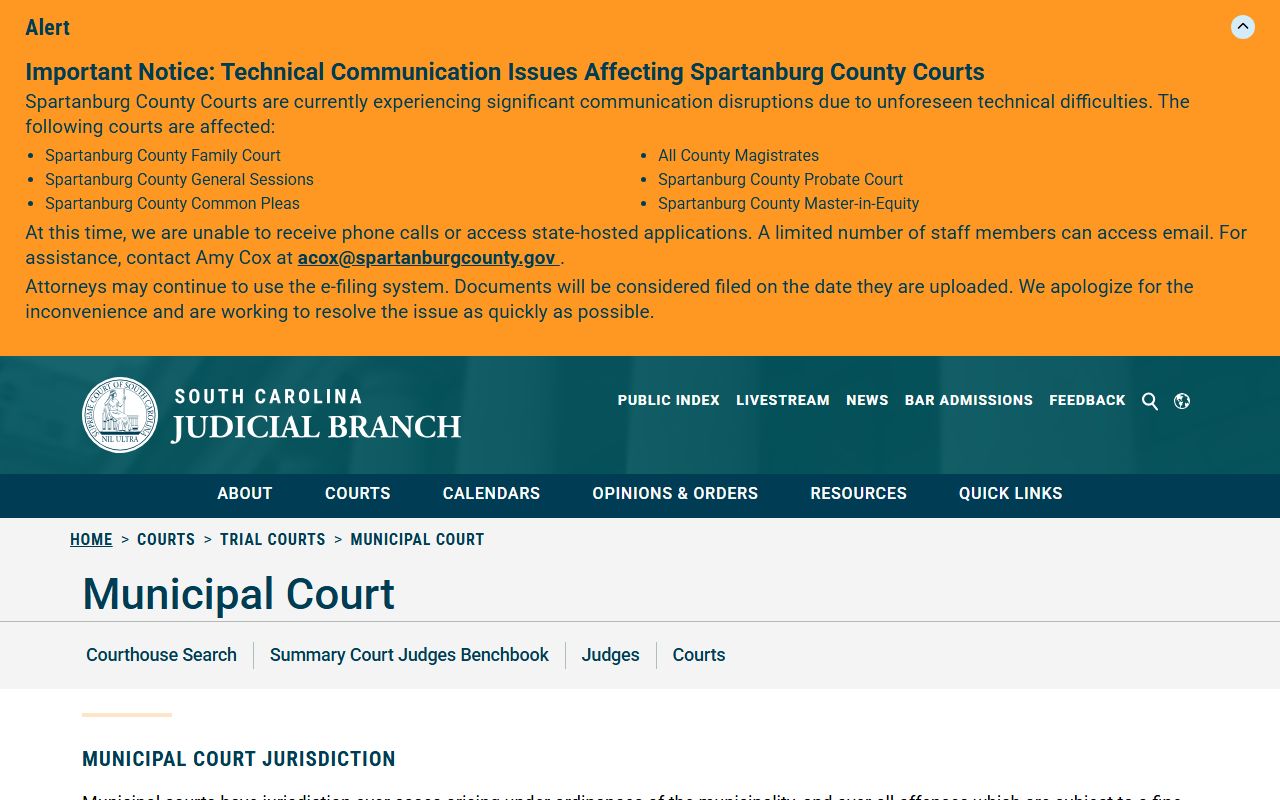 Oconee County Circuit Court related Municipal Court jurisdiction