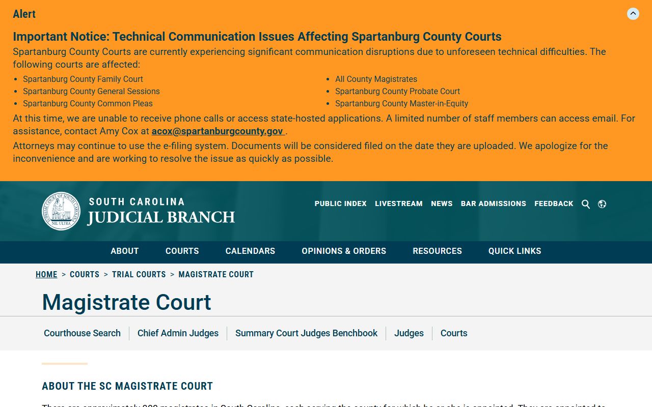Oconee County Circuit Court related Magistrate Court jurisdiction