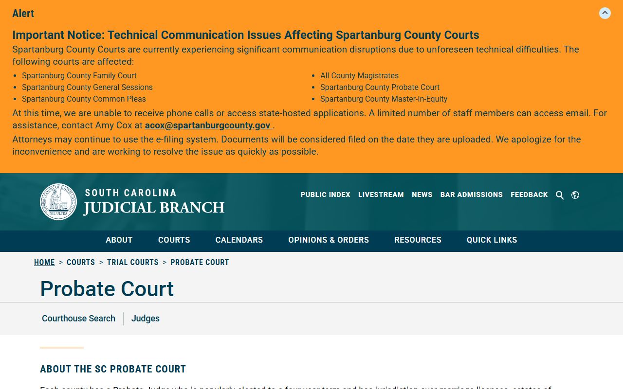 Oconee County Circuit Court related Probate Court jurisdiction