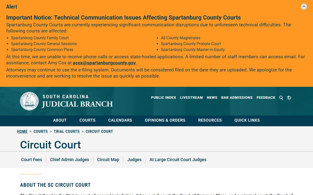 Oconee County Circuit Court structure and jurisdiction