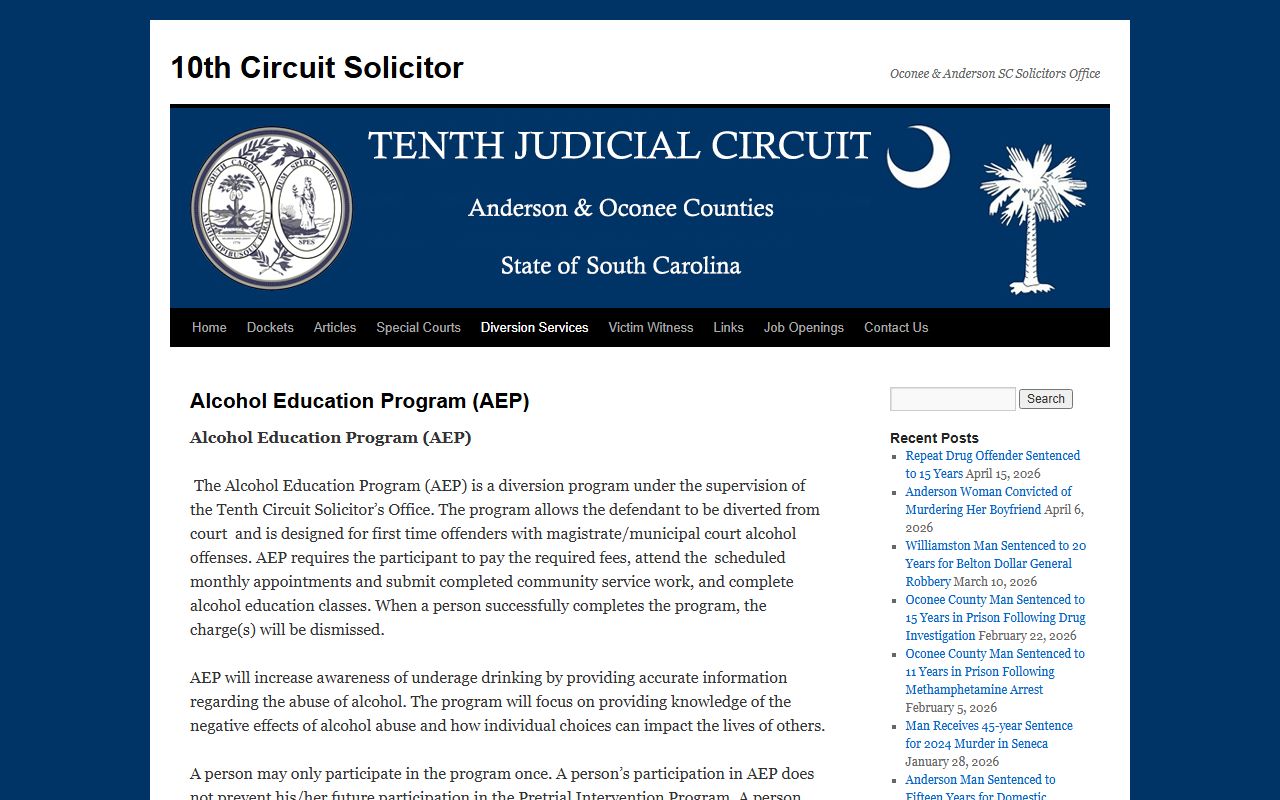Oconee County arrest records alcohol education program charge diversion