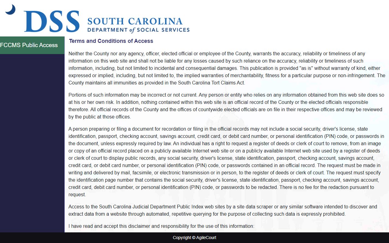 Oconee County court records Family Court CMS public portal