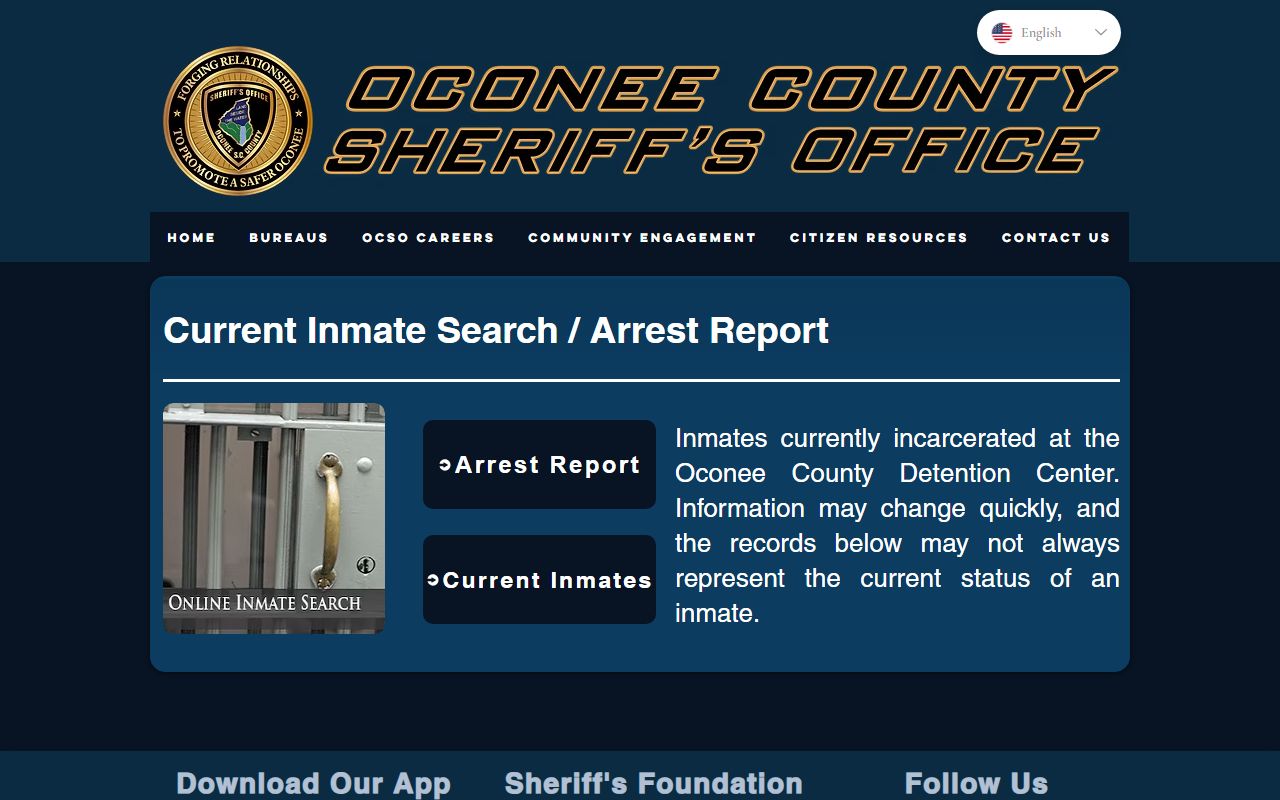 Oconee County inmate search Sheriff inmate search and arrest report page