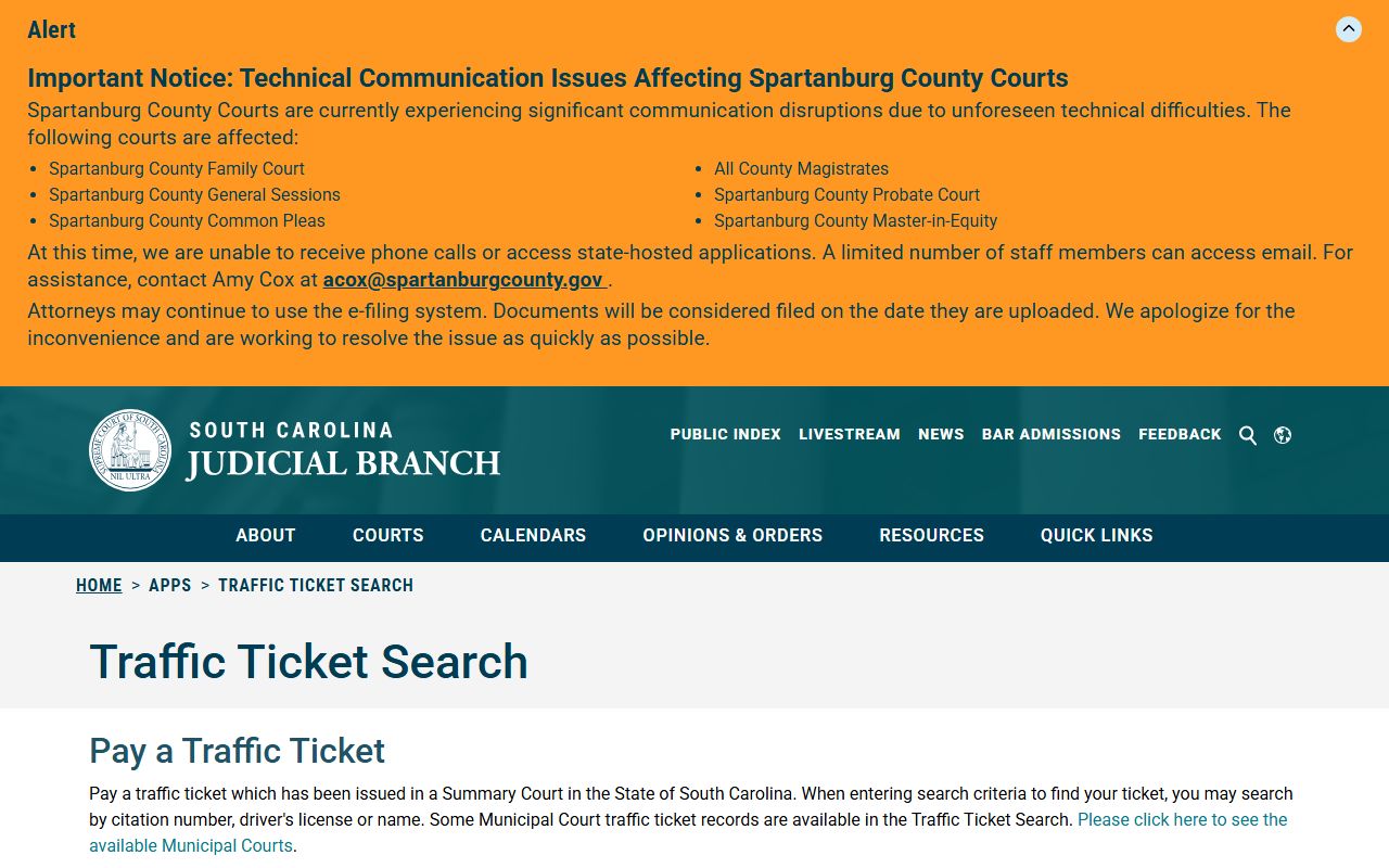 Oconee County traffic court records Traffic Ticket Search portal