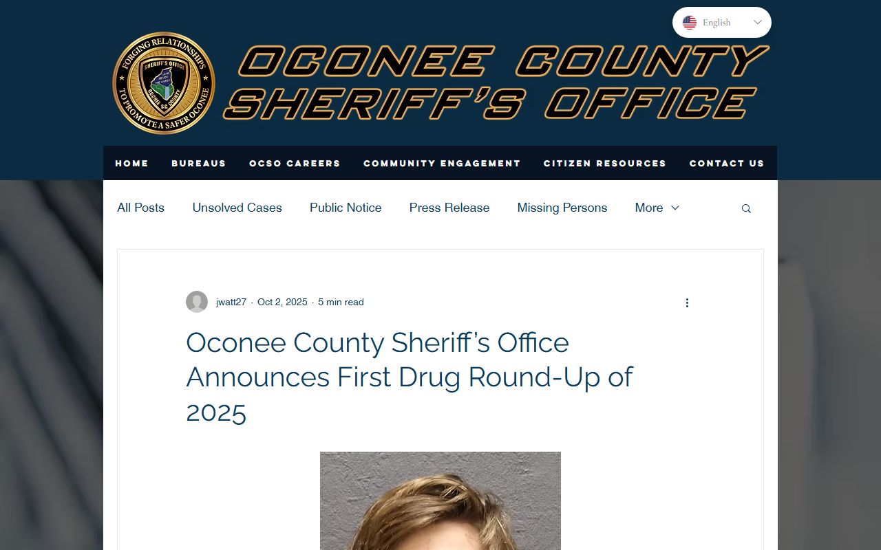 Oconee County warrant records Sheriff warrant and arrest roundup release